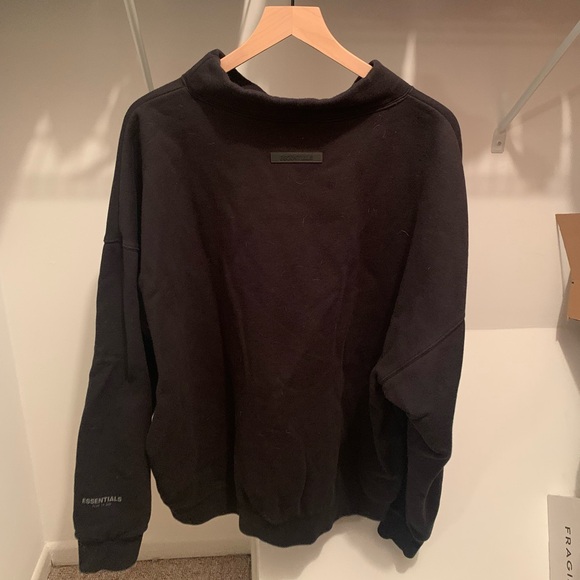 Fear Of God Essentials Black Mock Neck Crewneck FOG XL - Picture 2 of 7